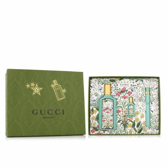 Gucci Flora Gorgeous Jasmine EDP Woman's Gift Set: 100 ml + Mini 10 ml Spray + Mini Pen 5 ml Spray - HARD BOX