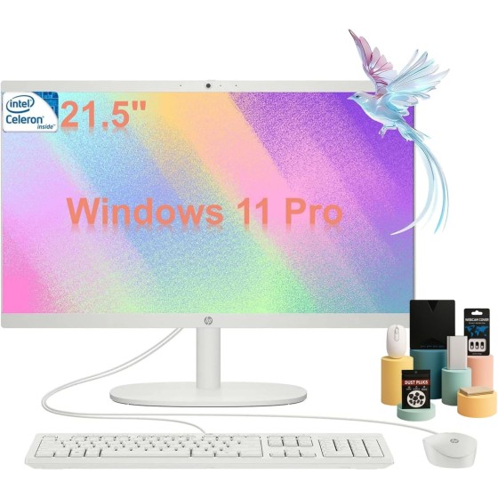 HP 21.5" All-in-One Desktop Computer - FHD Anti-Glare Display, Intel Celeron J4025 Processor, Windows 11 Pro, Wi-Fi 6 (32GB RAM, 1TB SSD)
